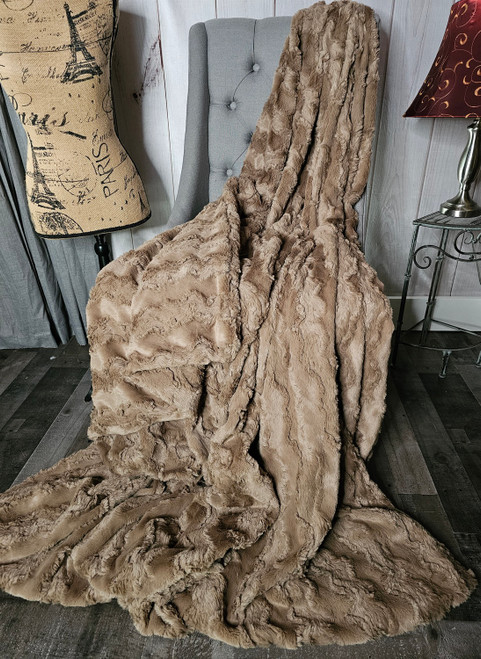 A Cashmere Tan GLACIER X-Large Adult Blanket. (62"x75) A Cashmere Tan GLACIER X-Large Adult Blanket. (62"x75)