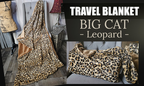 A Leopard Print BIG CAT Travel Blanket. (43"x60")