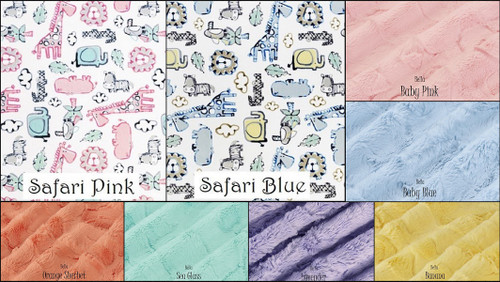 Safari Blue & Pink Travel Blanket