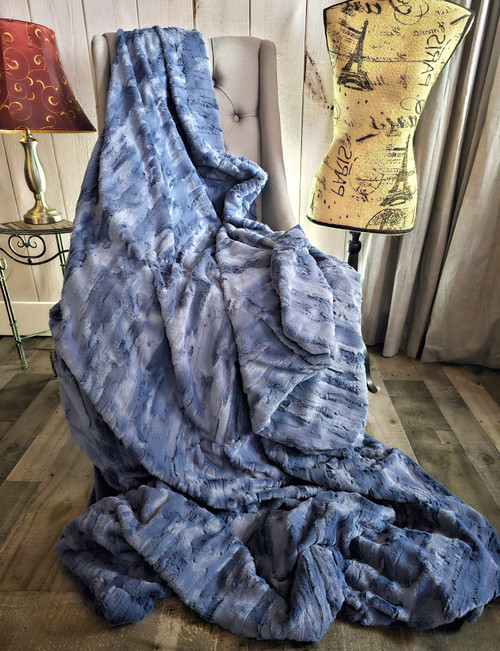 A Denim Blue BELLA XX-Large Adult Blanket. (63"x83") A Denim Blue BELLA XX-Large Adult Blanket. (63"x83")