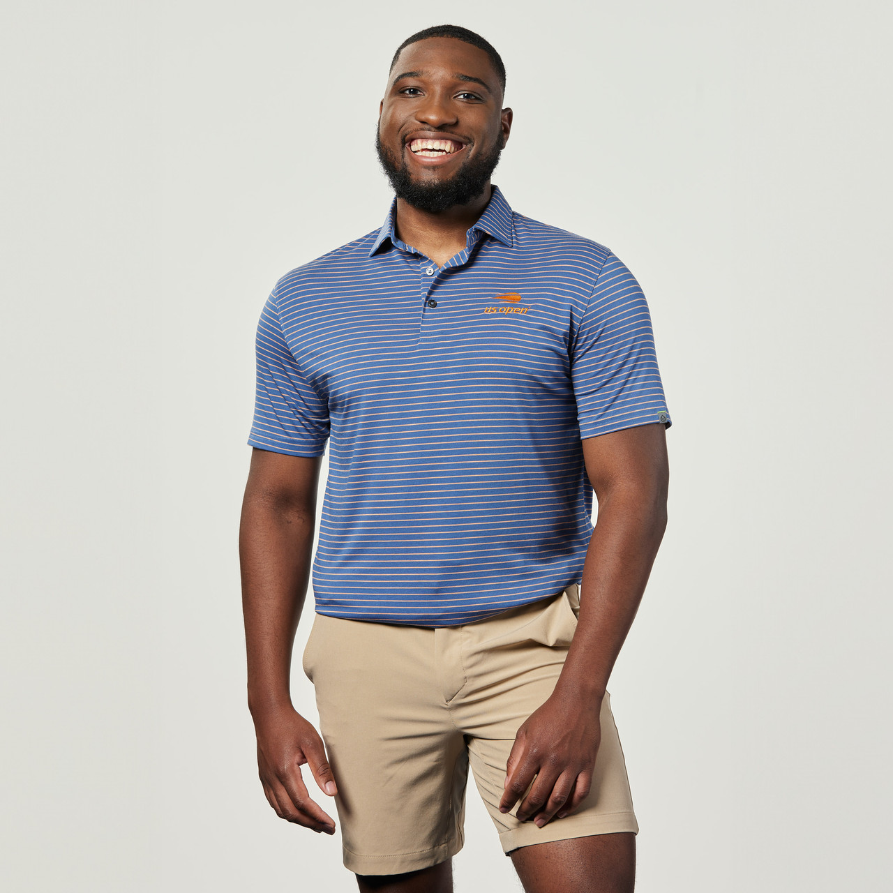 US Open TASC Men's Brookline Stripe Polo - Blue