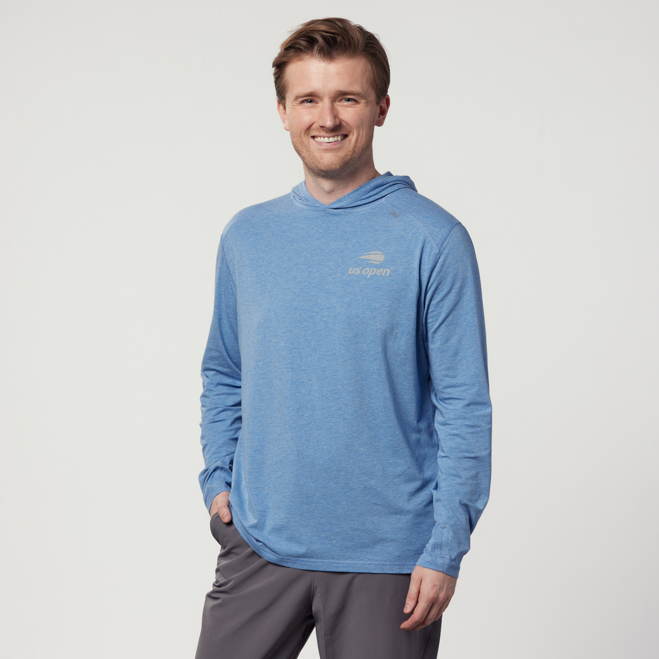 US Open TASC Men's Carrollton Lightweight Hoodie - Chambray Heather