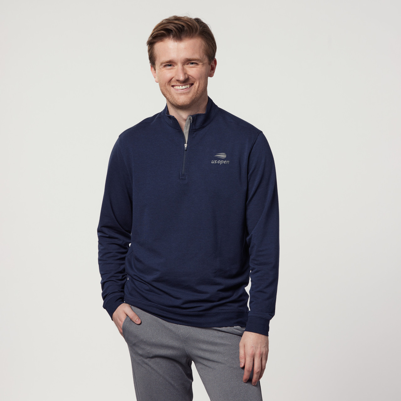 US Open TASC Men's Cloud 1/4 Zip - Classic Navy Heather