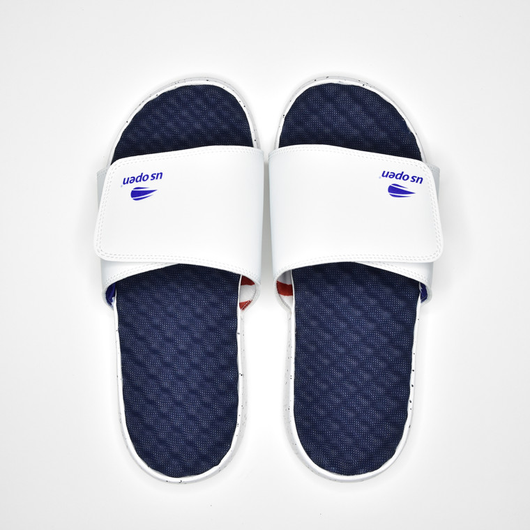 US Open iSlides Official Logo Sandals - White - Navy