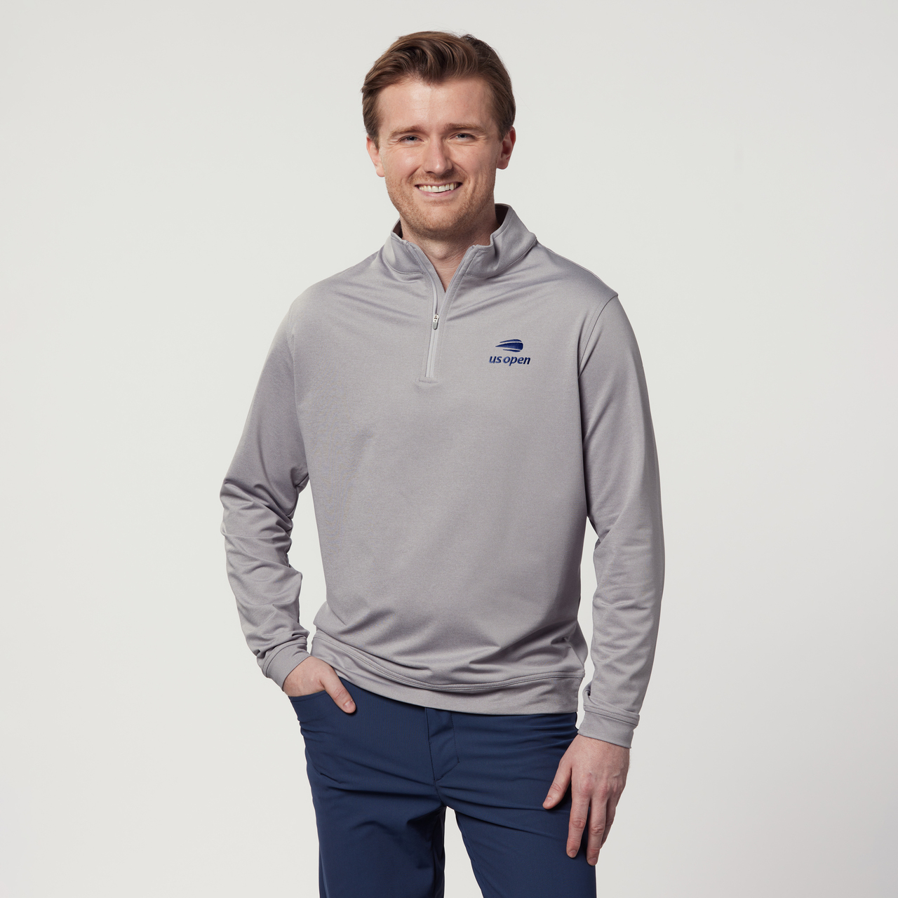 Peter Millar Perth Mel Performance 1/4 Zip - Gale Grey
Front View