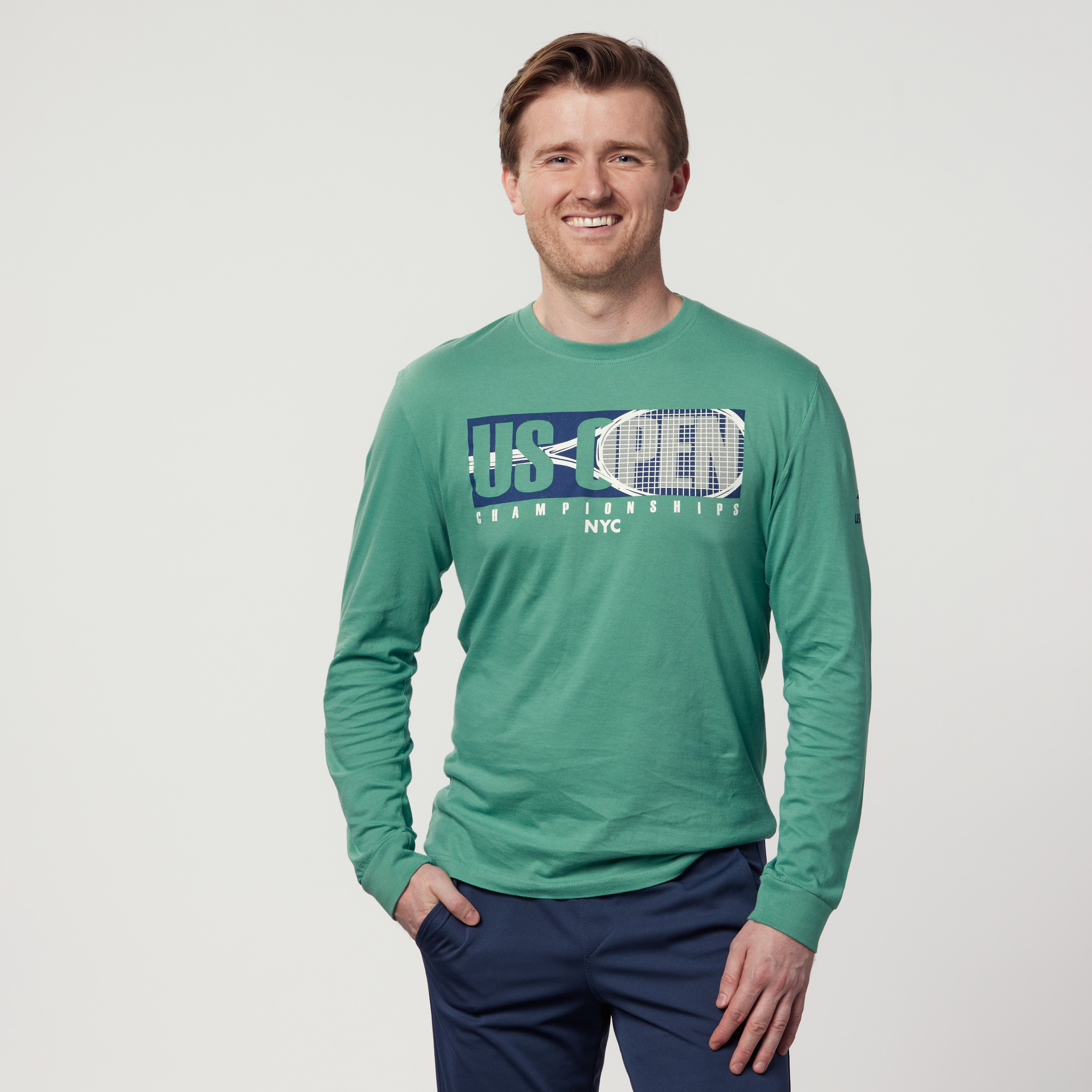 American Needle Racquet Graphic Long Sleeve T-Shirt - Green
Front View