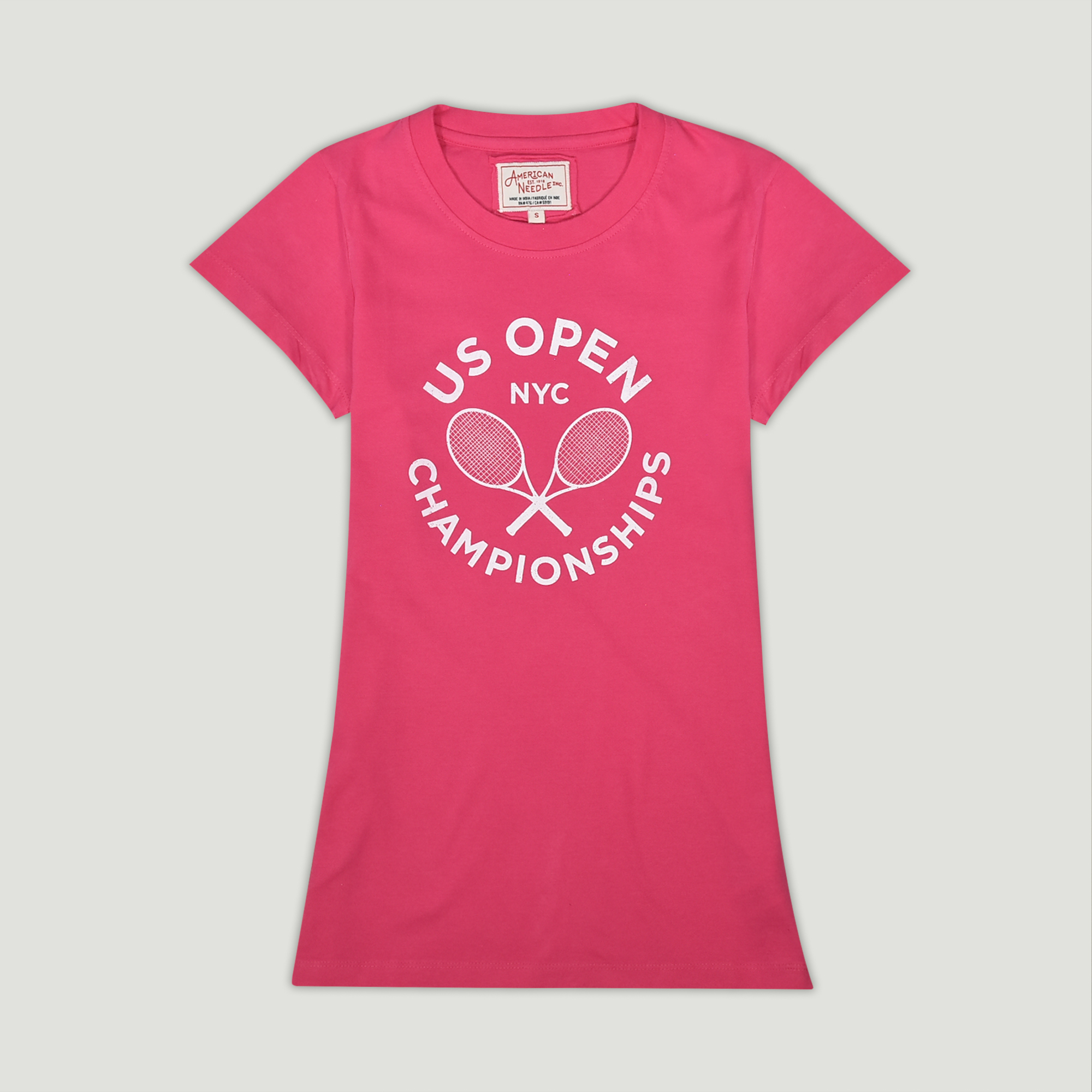 トップス ancellm wism EX damage sweat red pink American Needle Women's Crossed Racquet T-Shirt - Pink