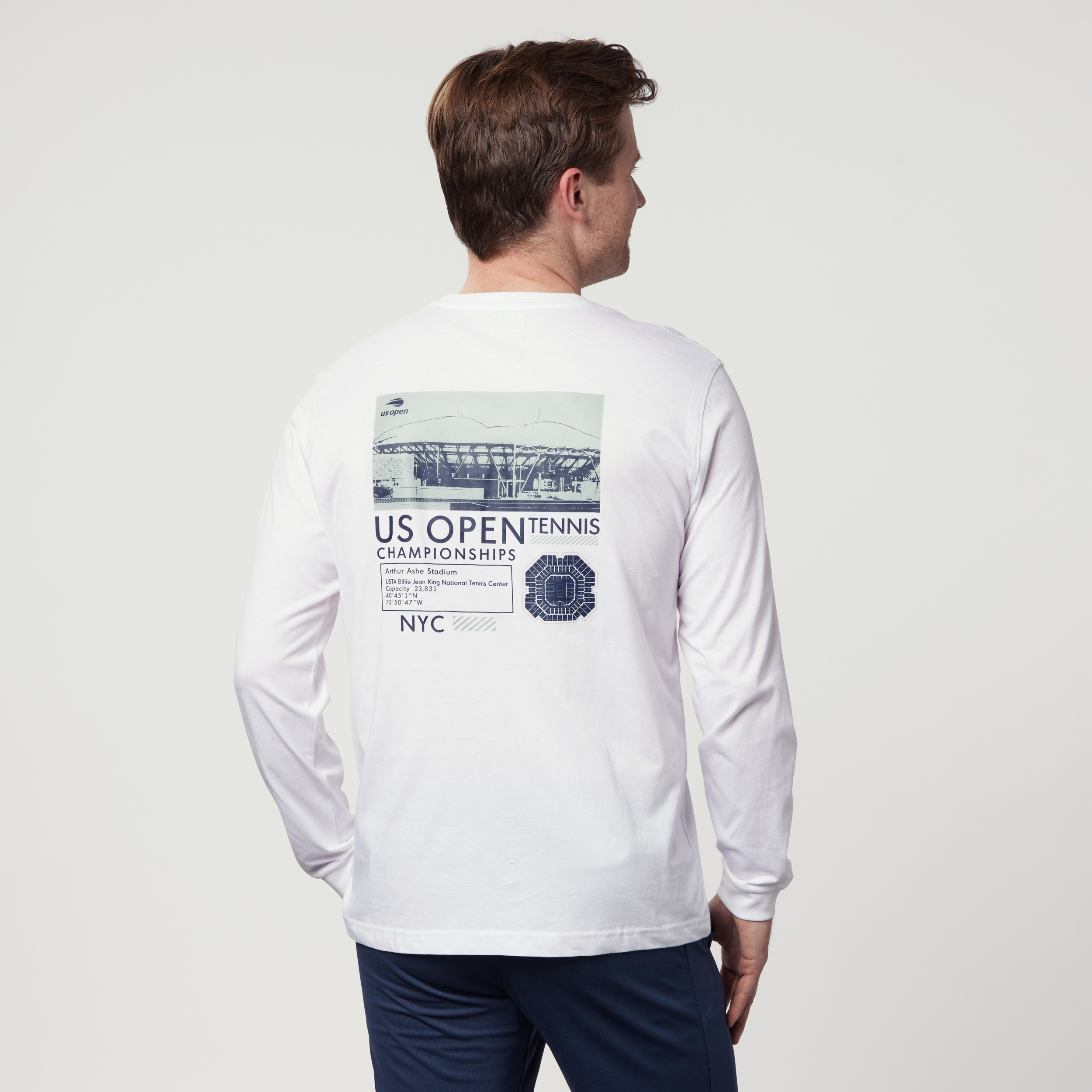 US Open Collection Stadium Graphic Long Sleeve T-Shirt - White
Back Graphic View