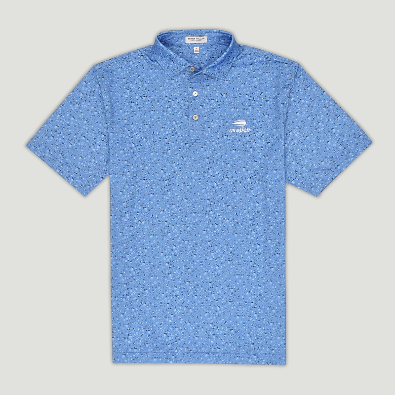 US Open Peter Millar Custom Print Polo - Light Blue
