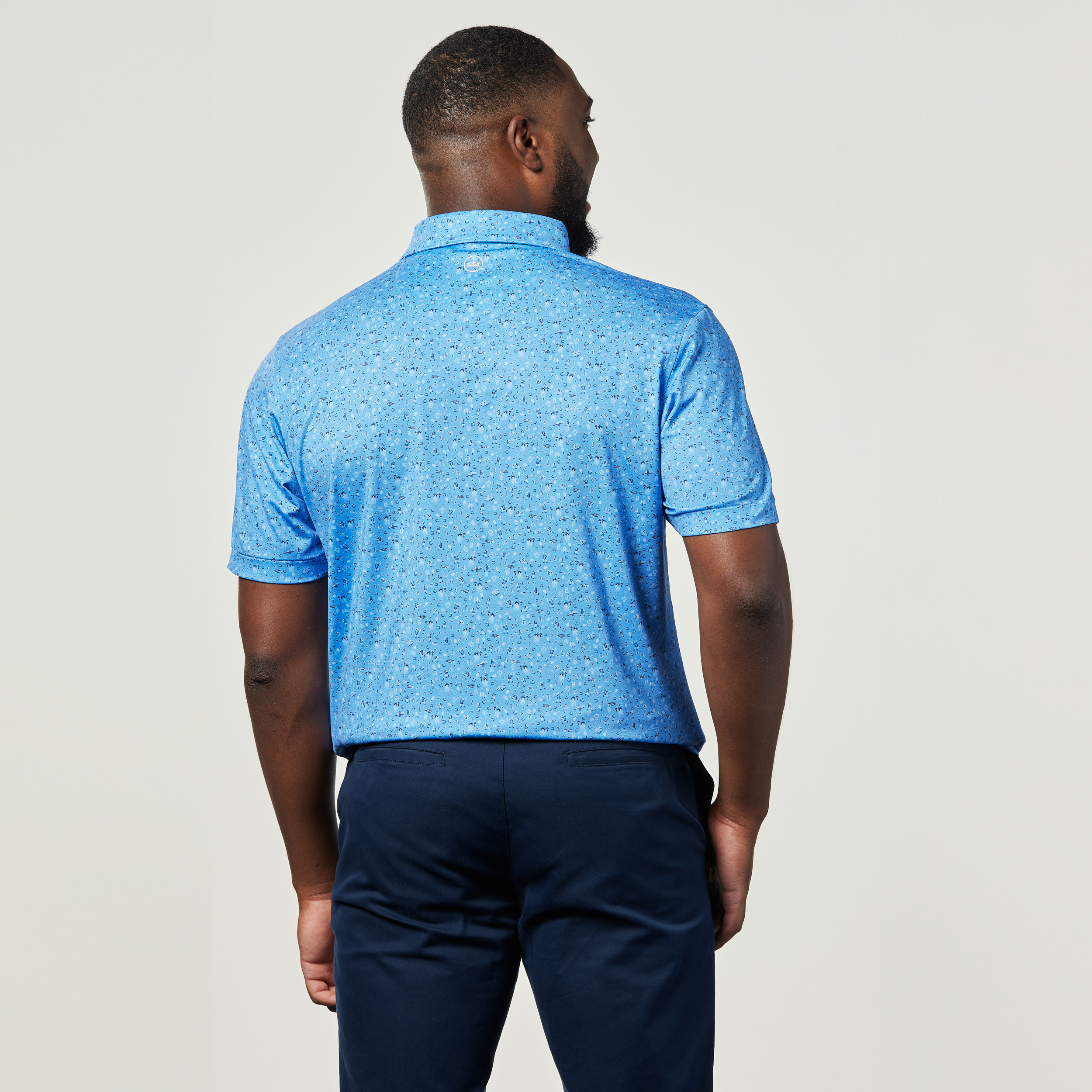 US Open Peter Millar Men's Custom Print Polo - Light Blue