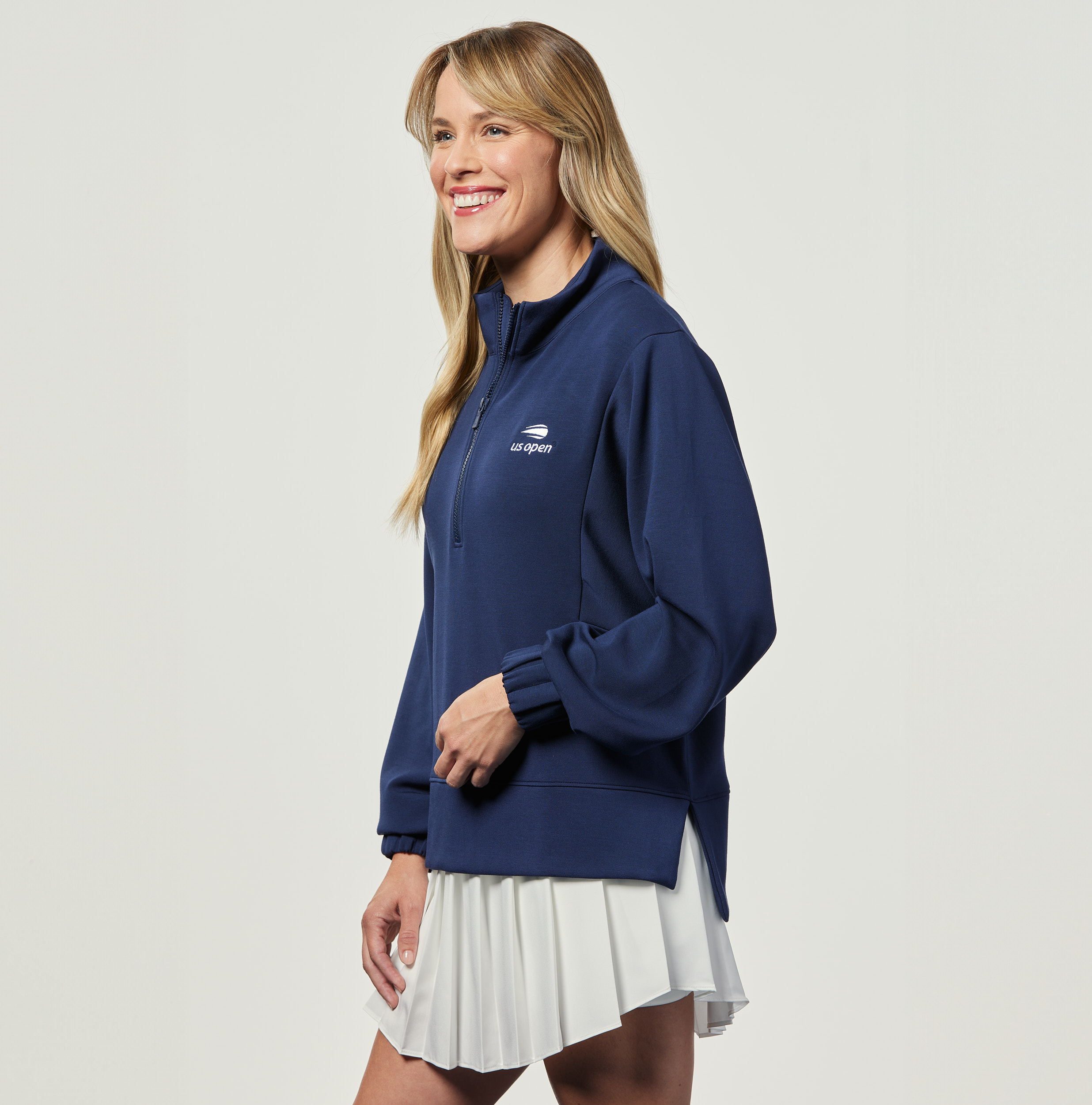 SALE！MARK & LONA ネイビー Vネックベスト 36 US Open Peter Millar Women's Knit 1/2 Zip - Navy