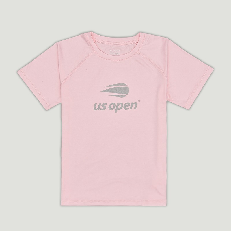 US Open Youth Girls Performance Short Sleeve T-Shirt - Light Pink