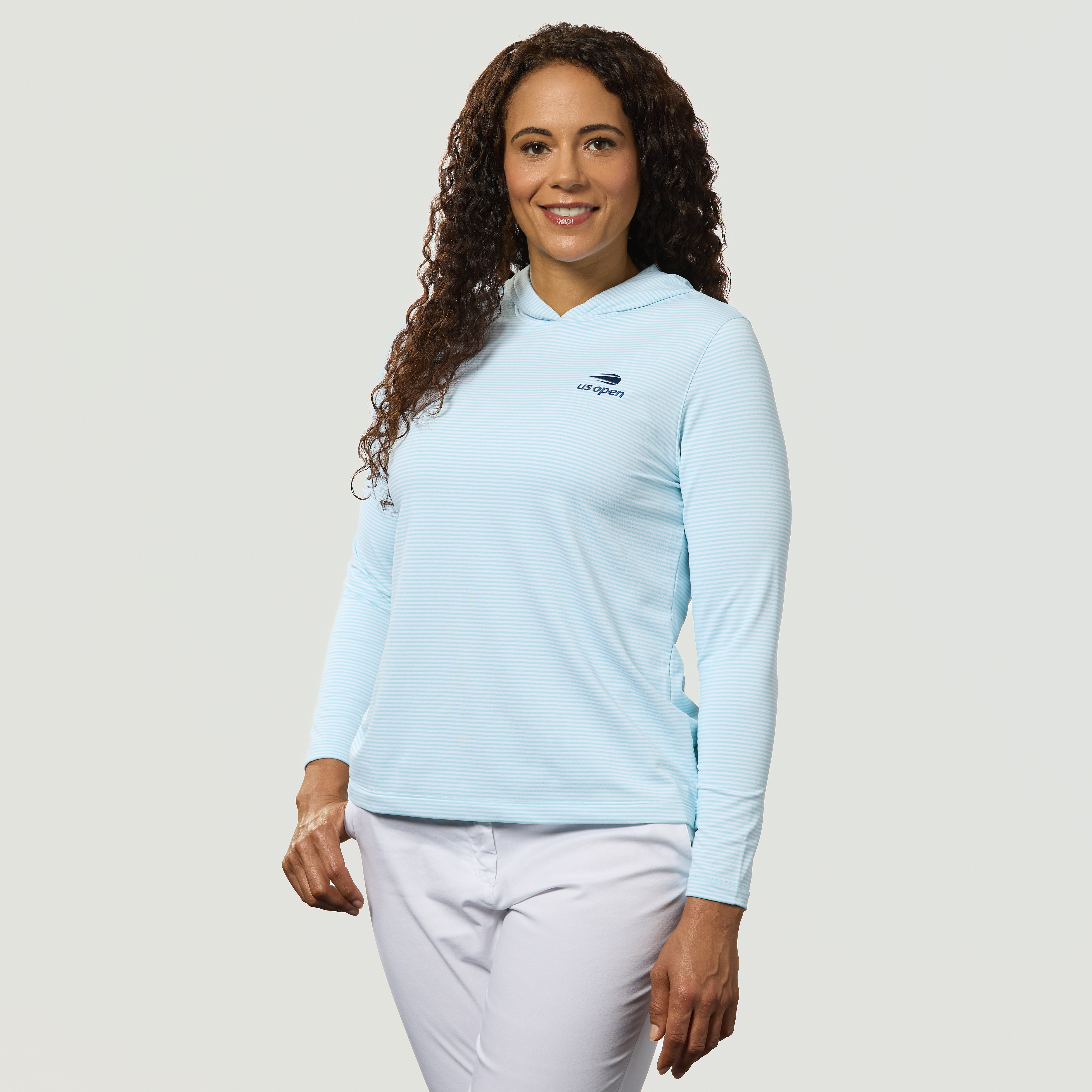 US Open Peter Millar Women's Pine Hoodie - Light Blue