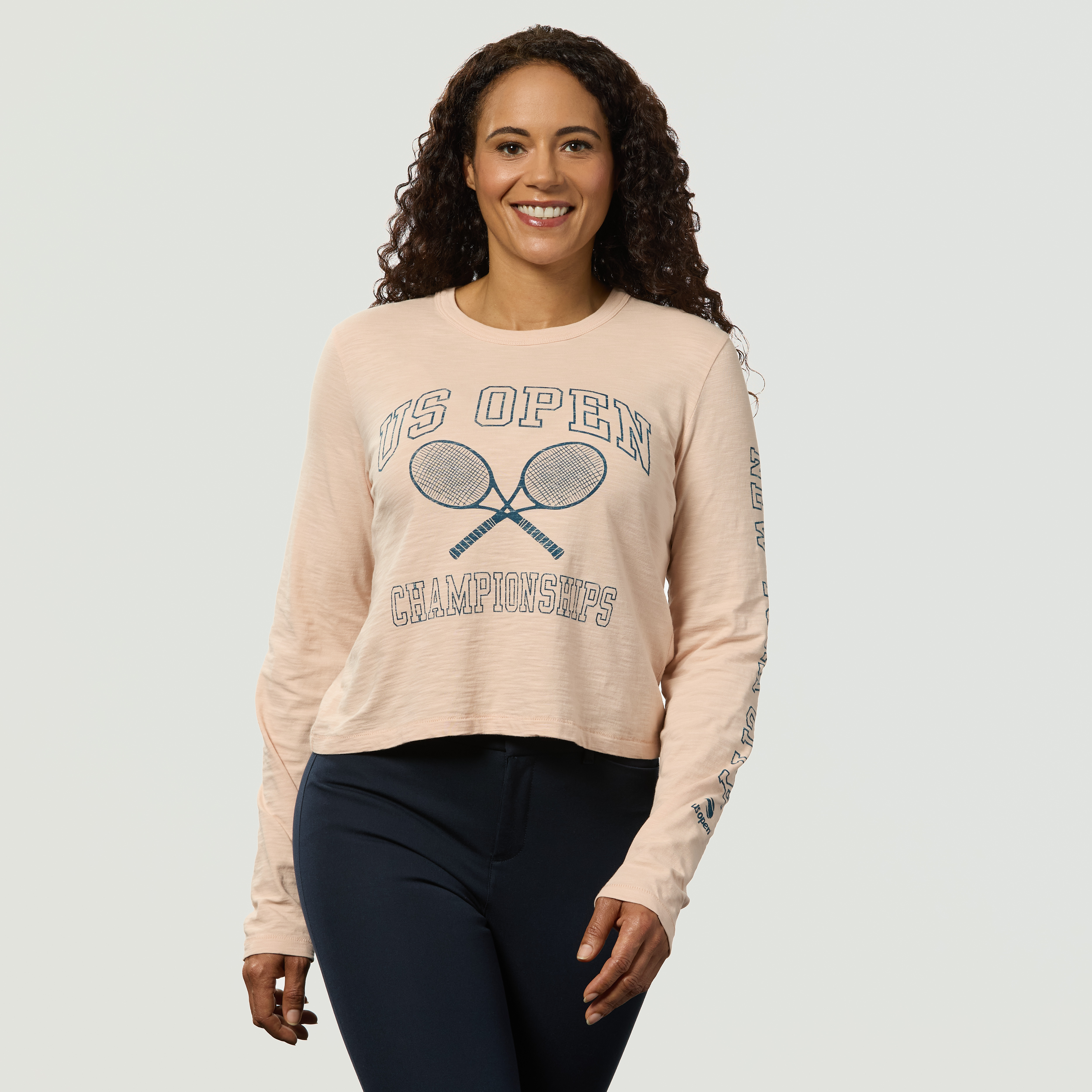 Standard Rec Women's Cross Racquet Long Sleeve Tee- Front