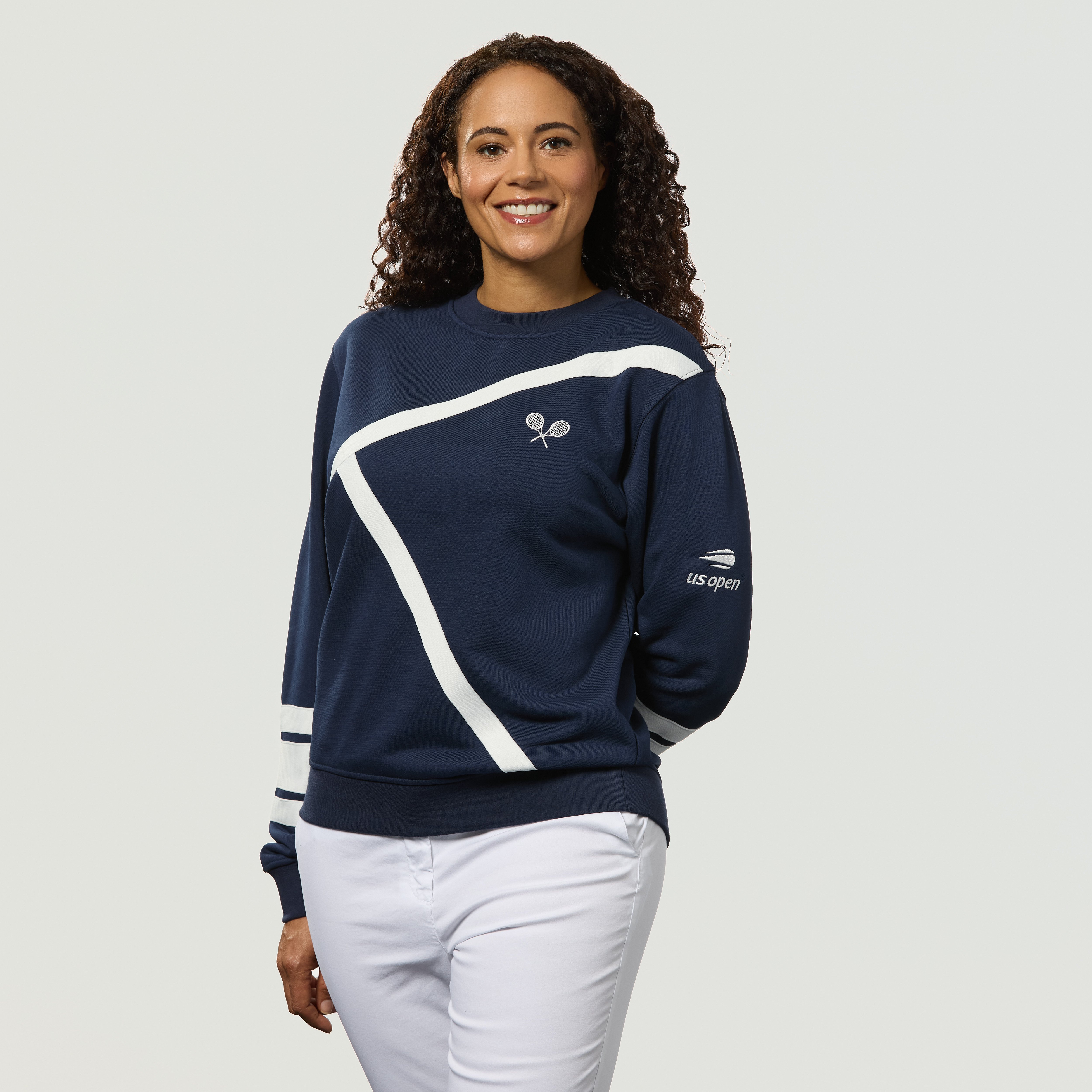 Ellsworth & Ivey Tennis Line Women's Sweatshirt- Navy