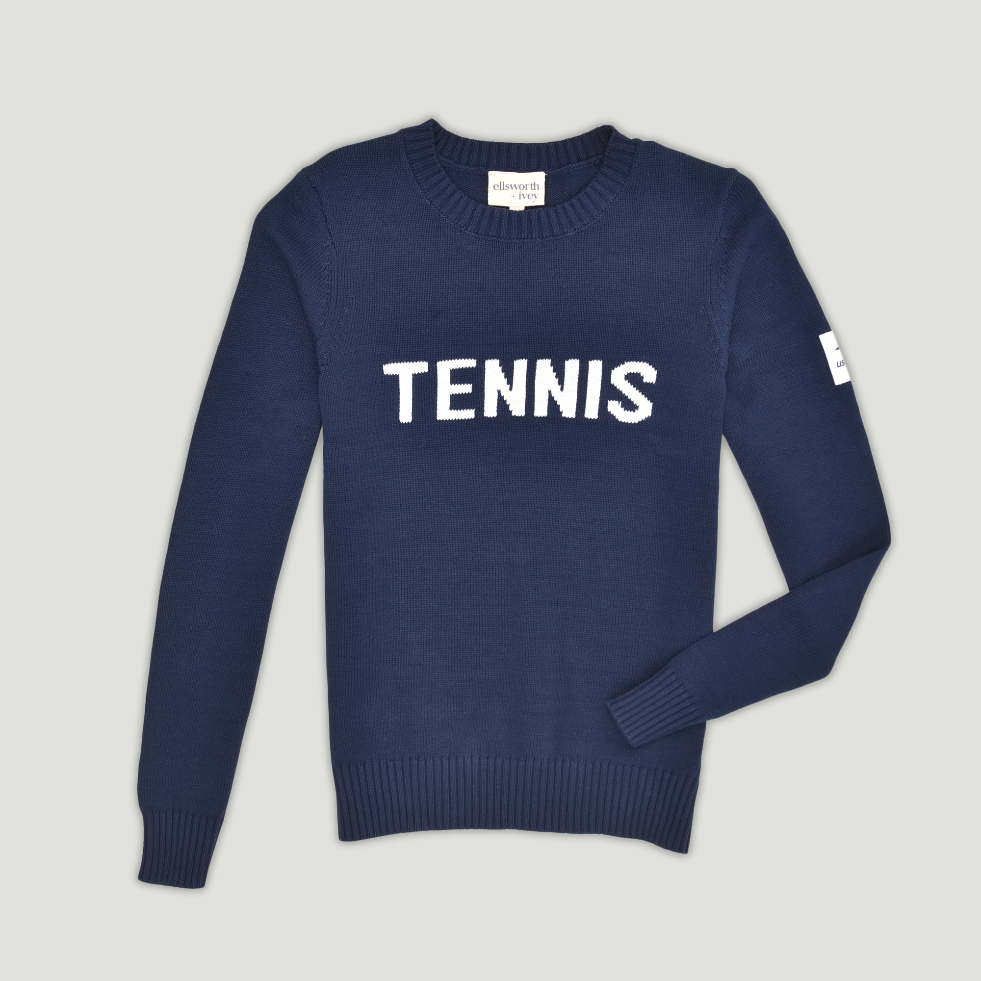 Ellsworth & Ivey Classic Crewneck Women's Sweater- Navy- Front