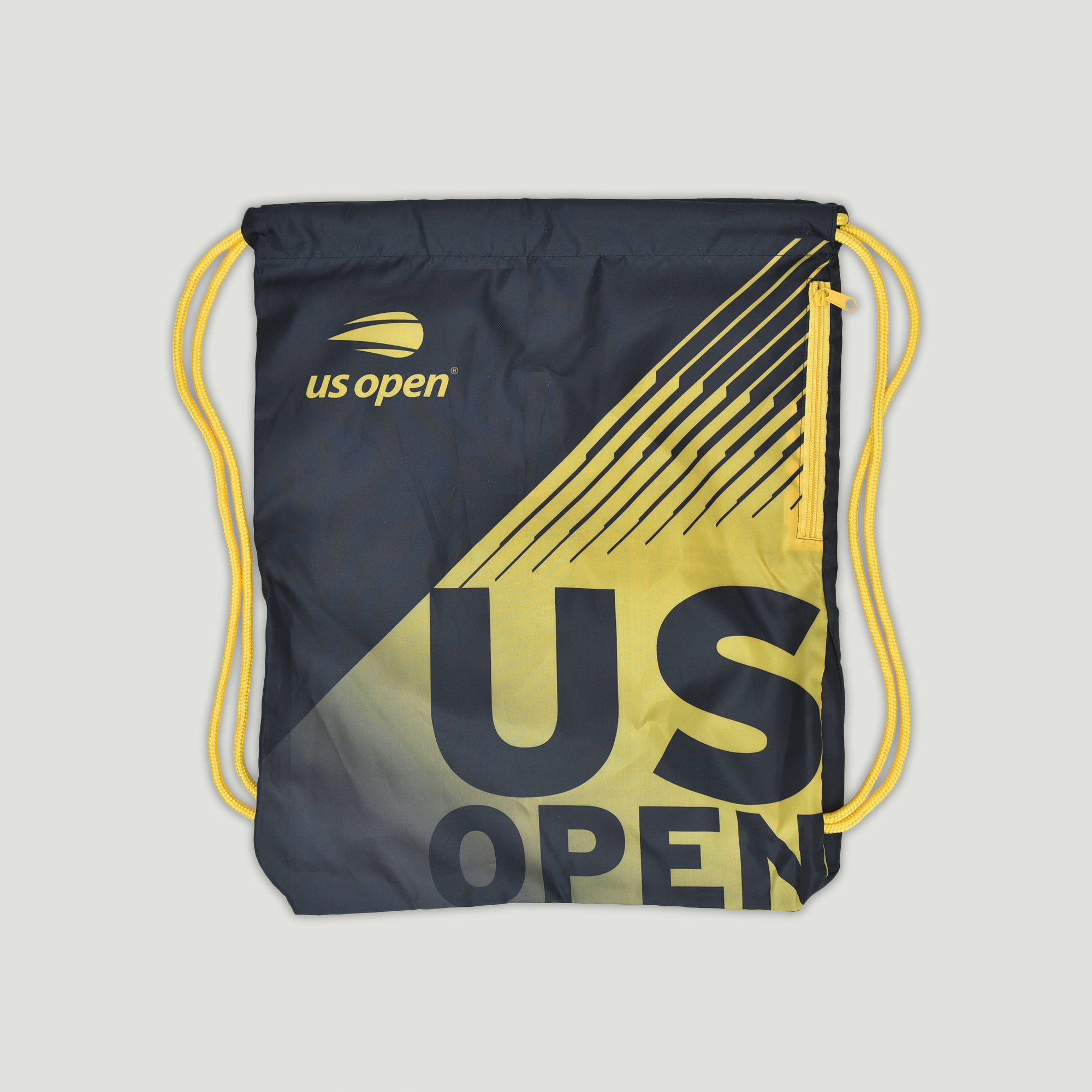 US Open Cinch Bag - Yellow and Black- Front