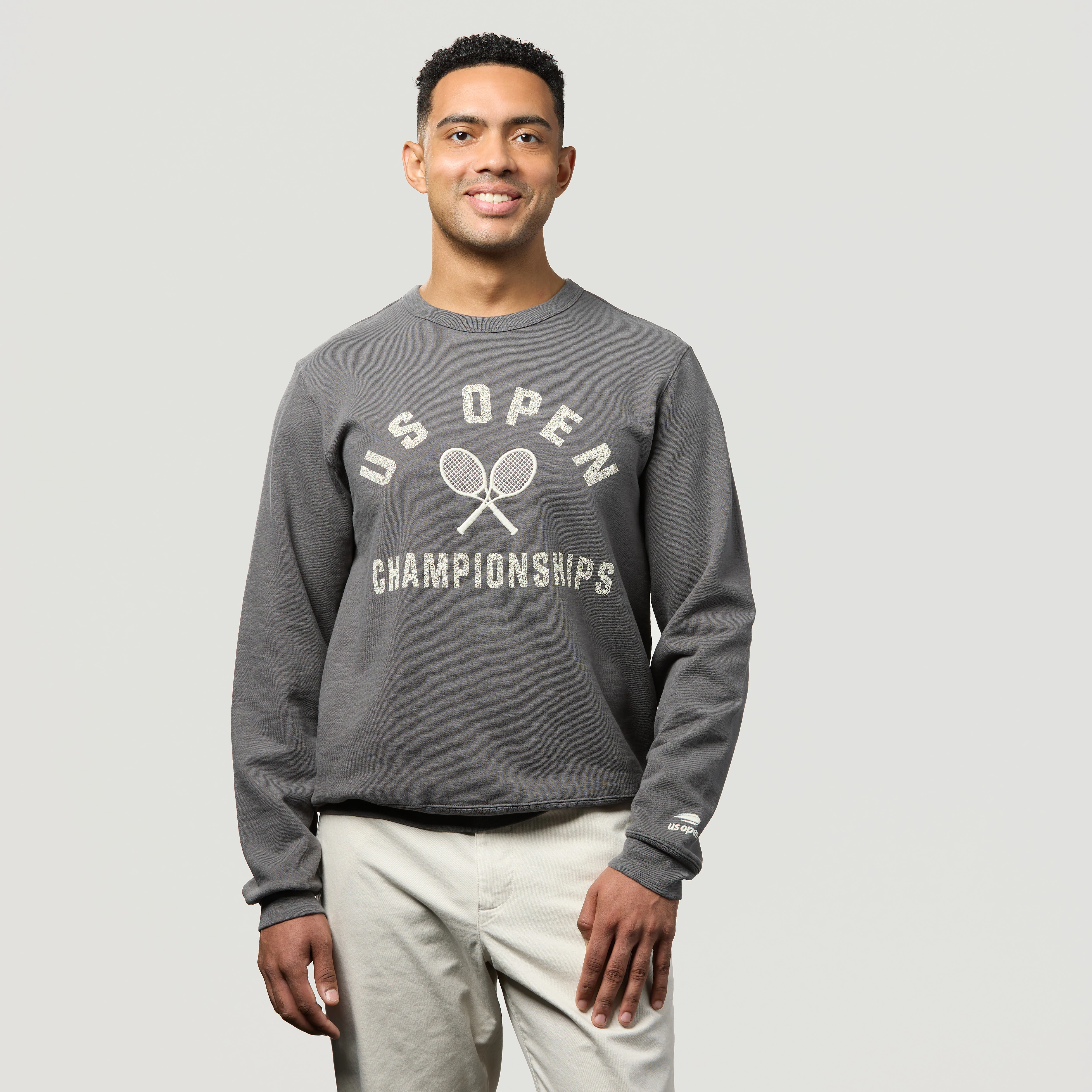 US Open Collection 47' Brand French Terry Crew- Grey
