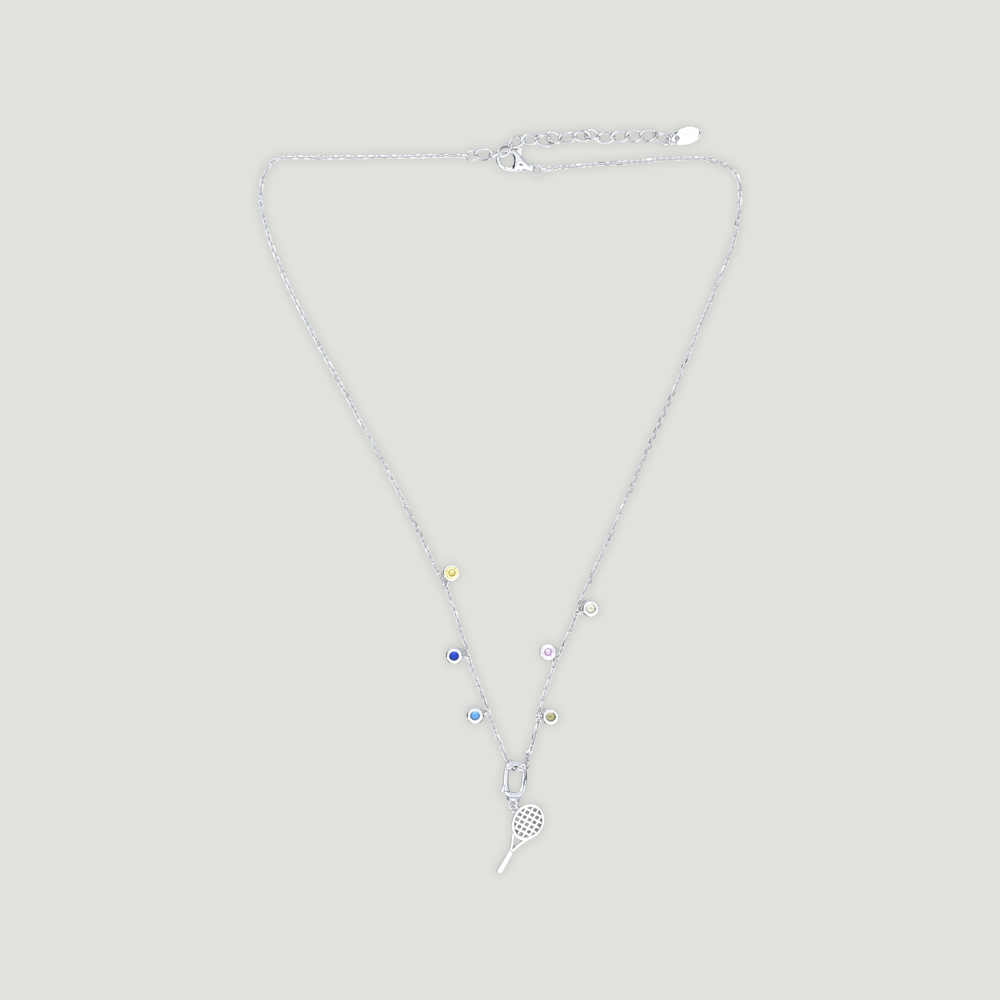 US Open Luv 40 Tennis Racquet Necklace Silver