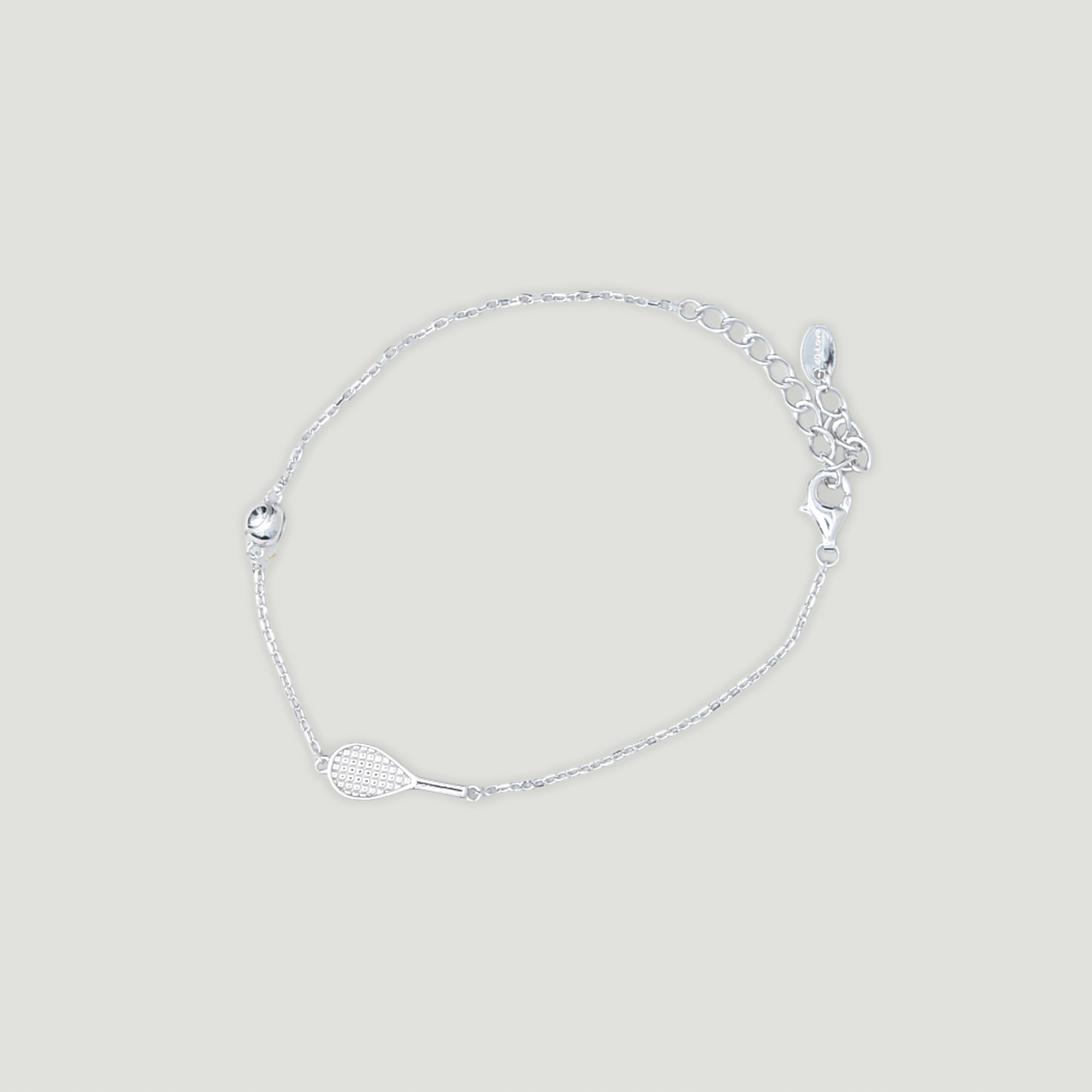 US Open Luv 40 Racquet and Tennis Ball Bracelet- Silver