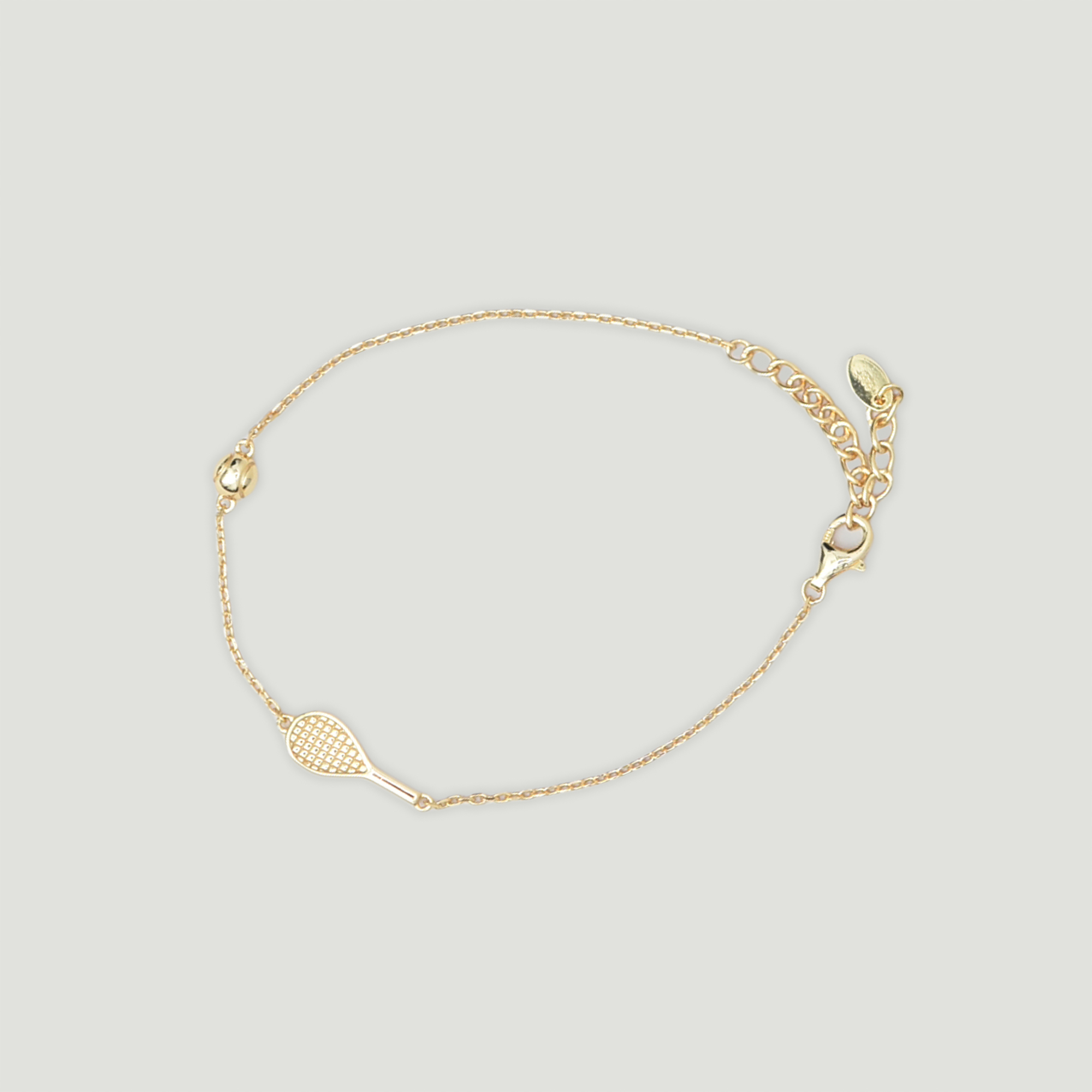 US Open Luv 40 Racquet and Tennis Ball Bracelet- Gold