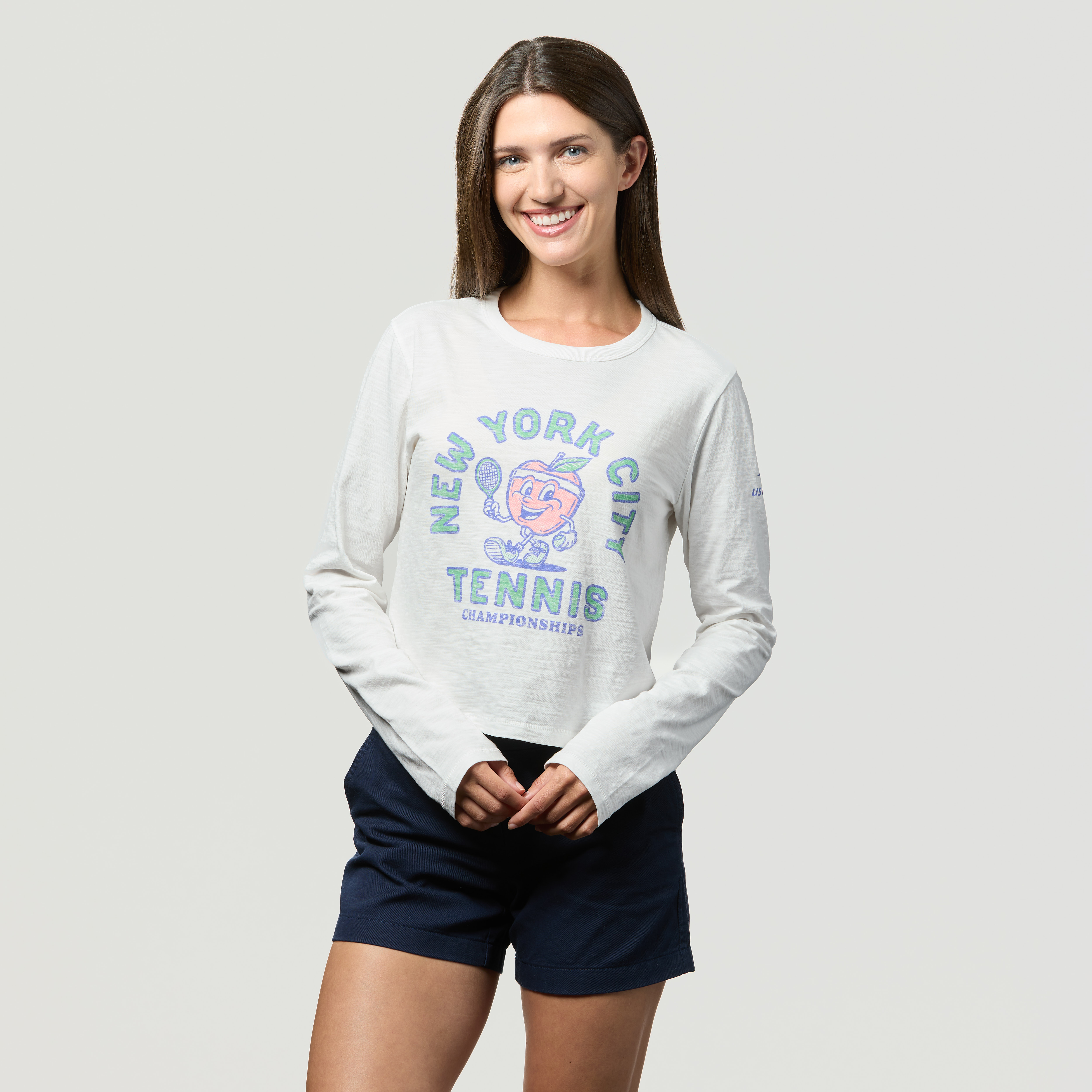 US Open Standard Rec Women's NYC Apple Figure Long Sleeve Tee