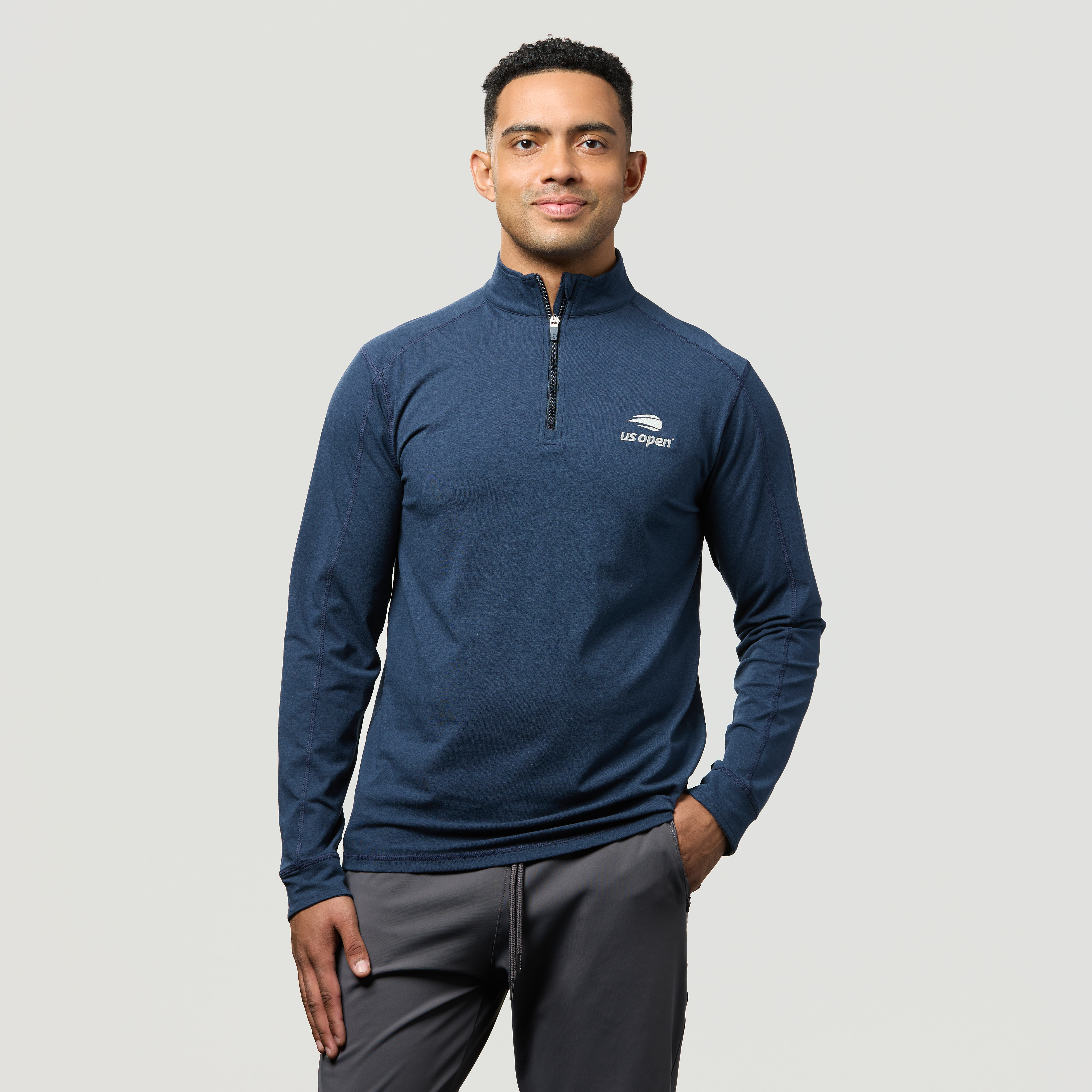US Open Collection Carrollton Embroidery 1/4 Zip Up- Navy