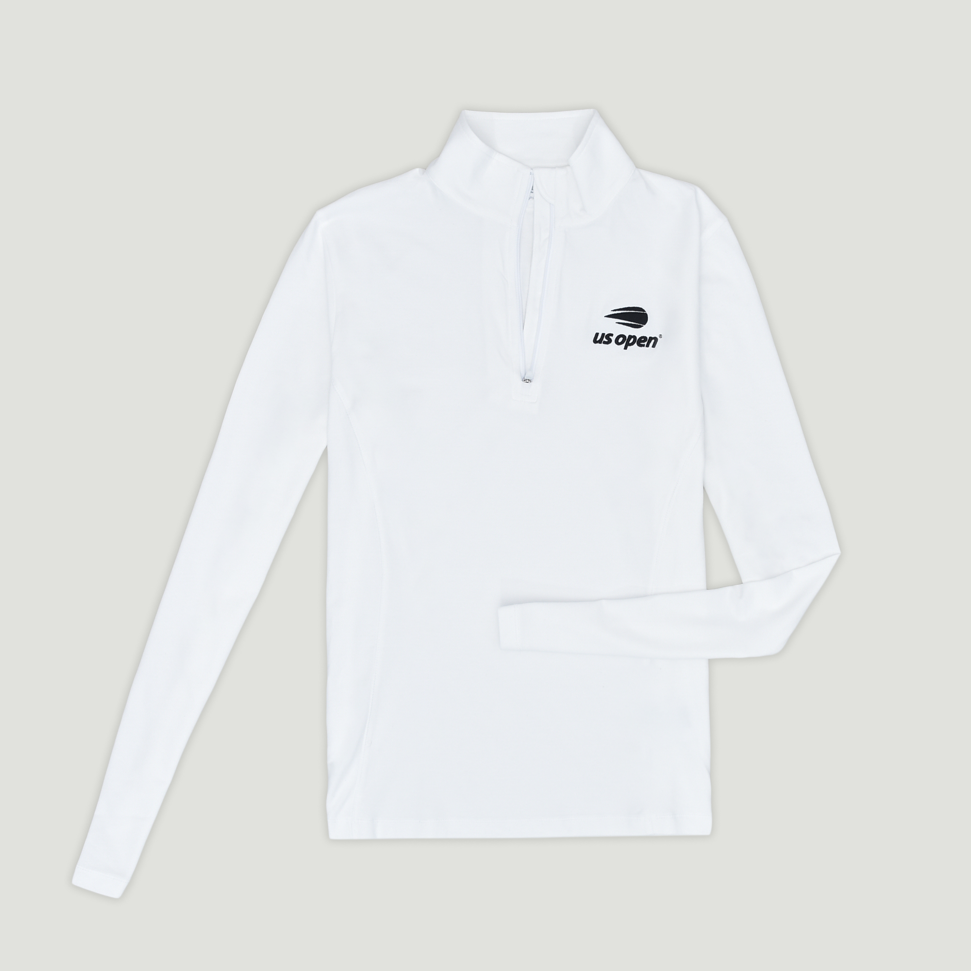 US Open Collection Women's Recess Embroidery 1/4 Zip Up- White