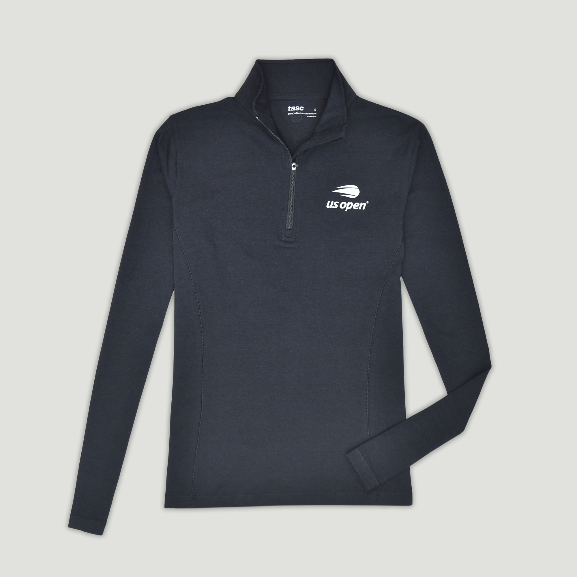 US Open Collection Women's Recess Embroidery 1/4 Zip Up- Black