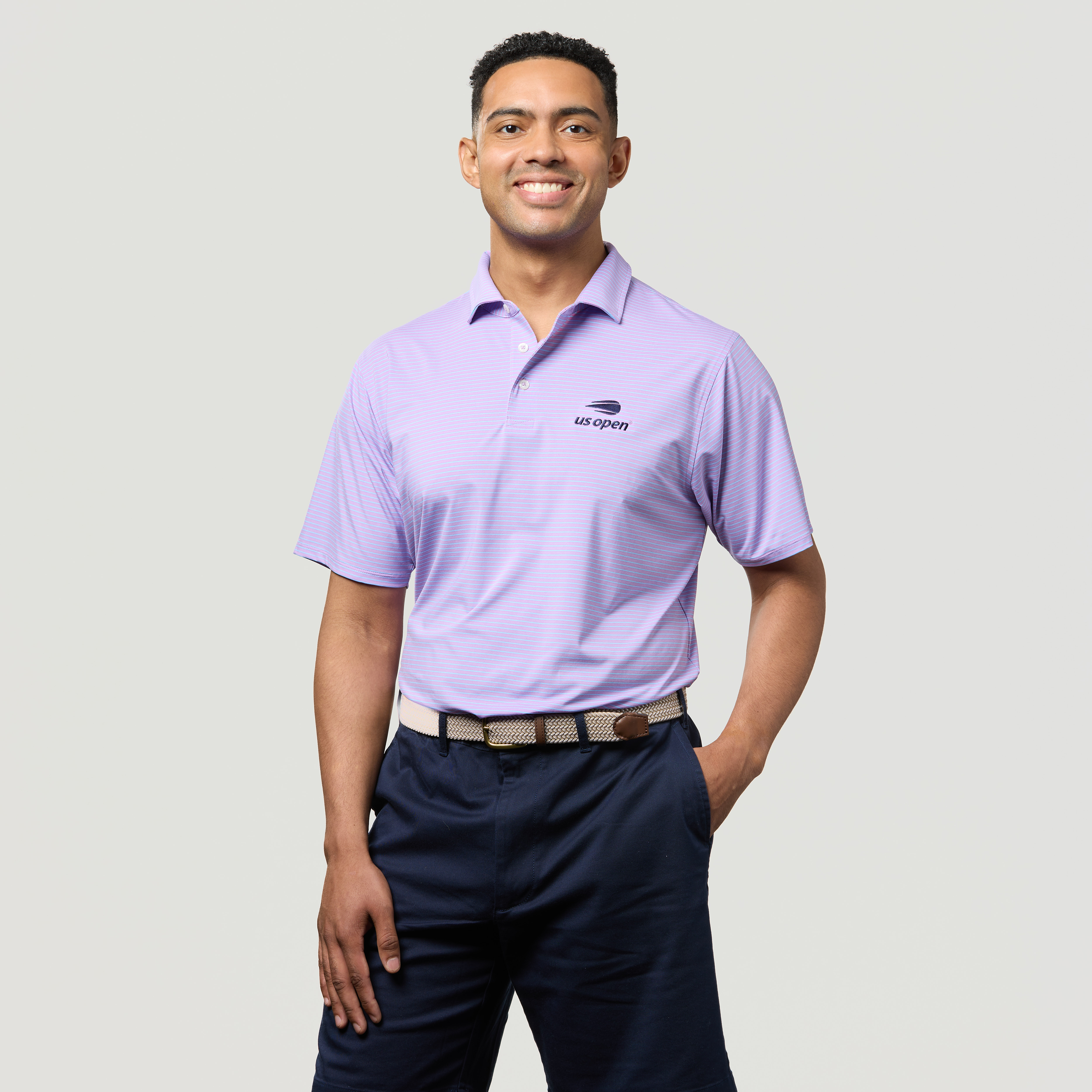 US Open  Collection B. Draddy Crunch Polo- Purple