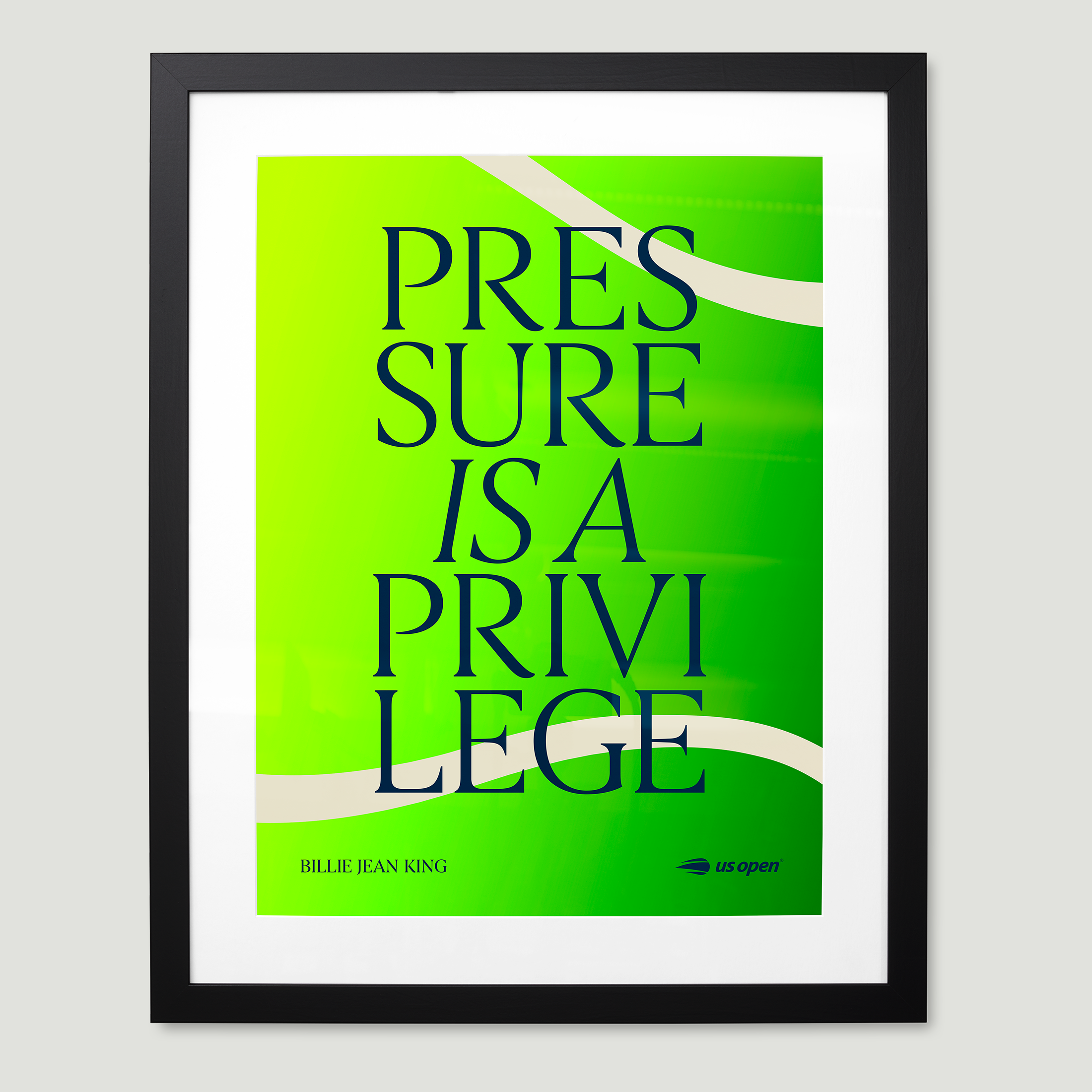 US Open Honored Press Framed Pressure is a Privilege Poster - Tennis Ball
