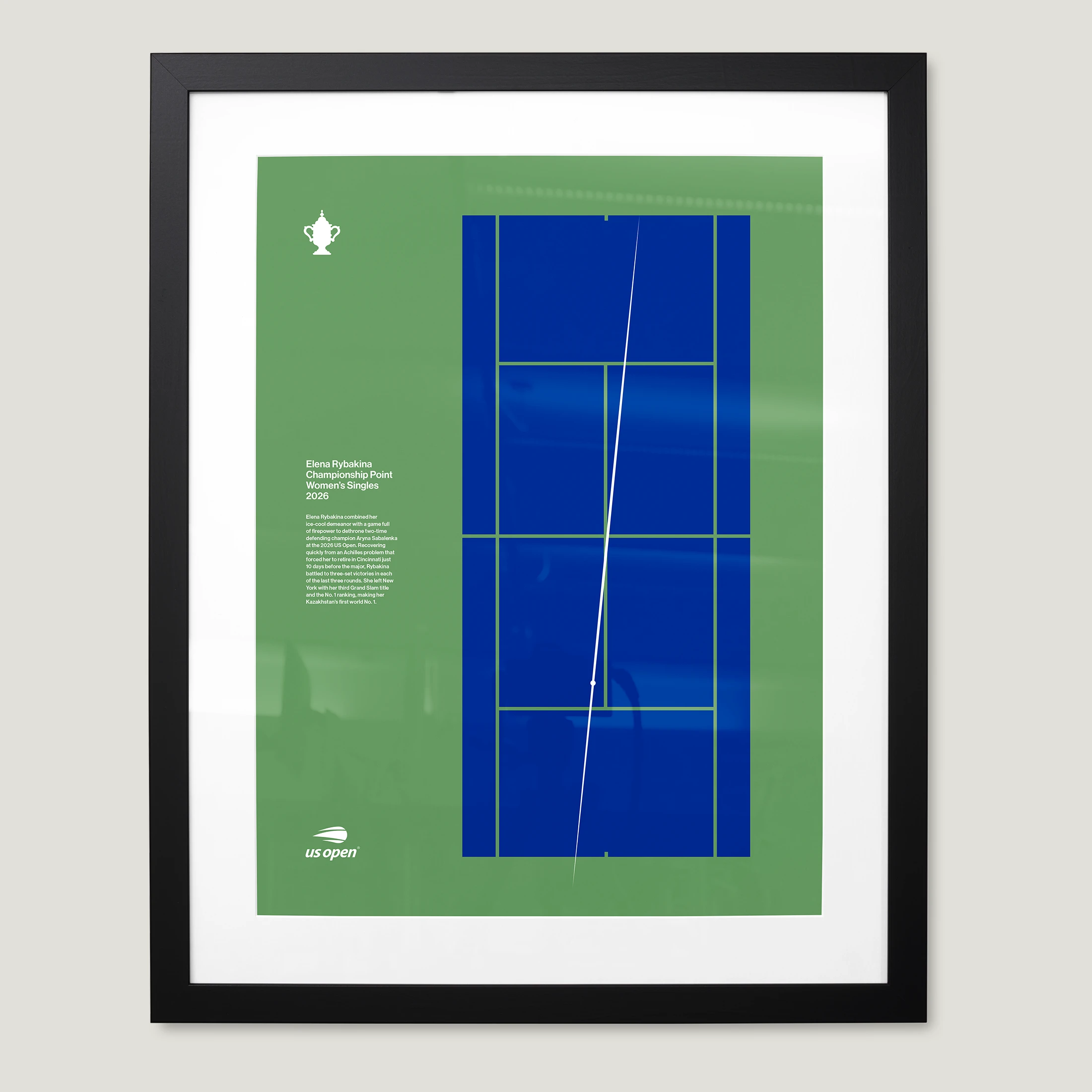 US Open Honored Press Framed 2026 Women's Champion Poster