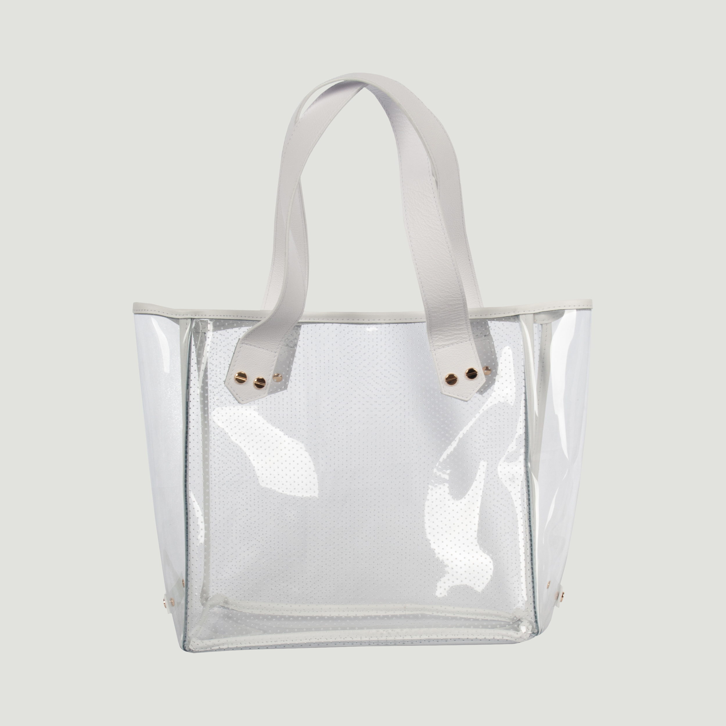 Gameday Bag - Blush Leather / Clear PVC Blush Leather/Clear PVC/Gold Hardware
