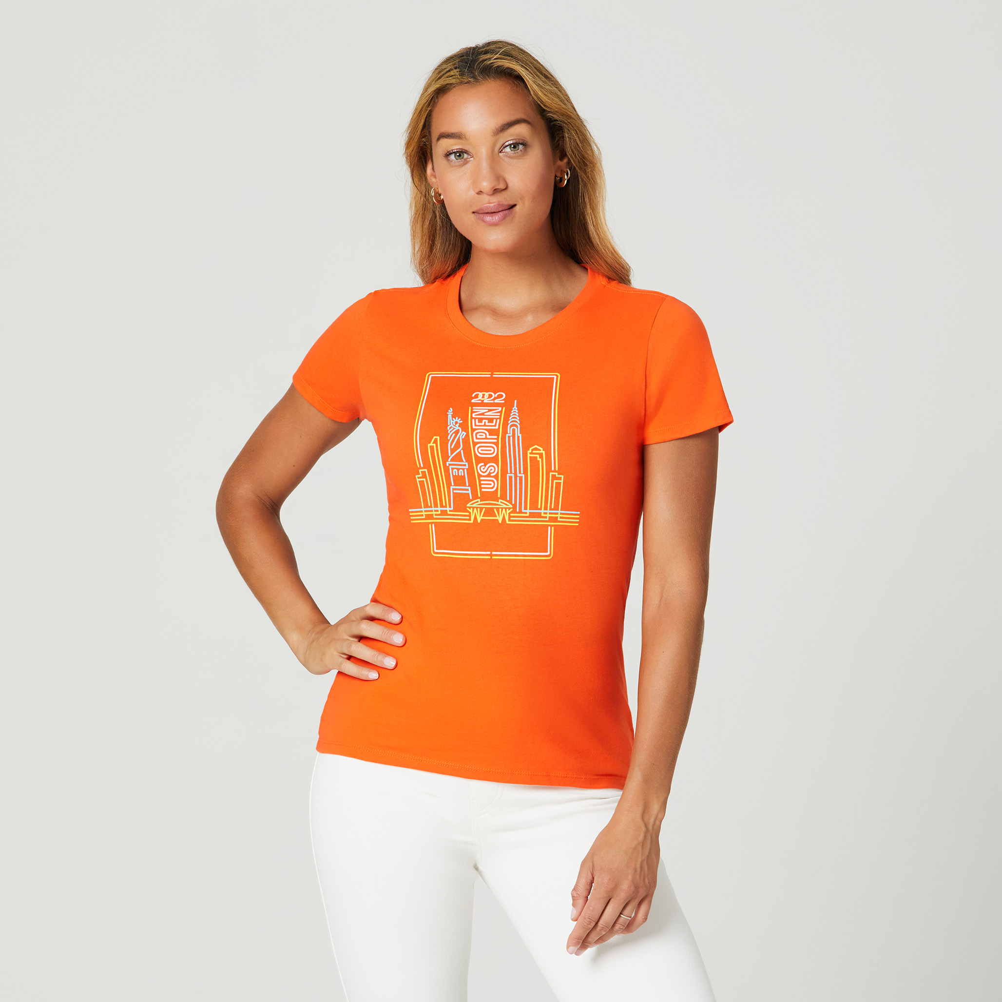 US Open Collection Women's 2022 Theme Art T-Shirt - Orange - US Open Shop