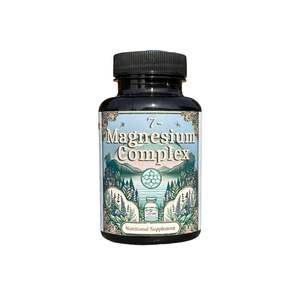 Front label of magnesium complex on white background