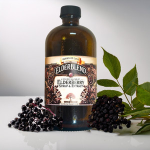 bottle of ElderBlend on display