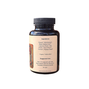 ingredients label of zeo-char bottle