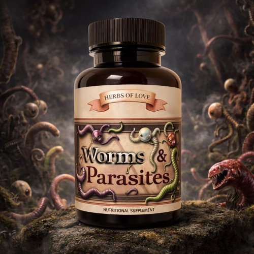 Display pic of parasites capsules, surrounded by parasites