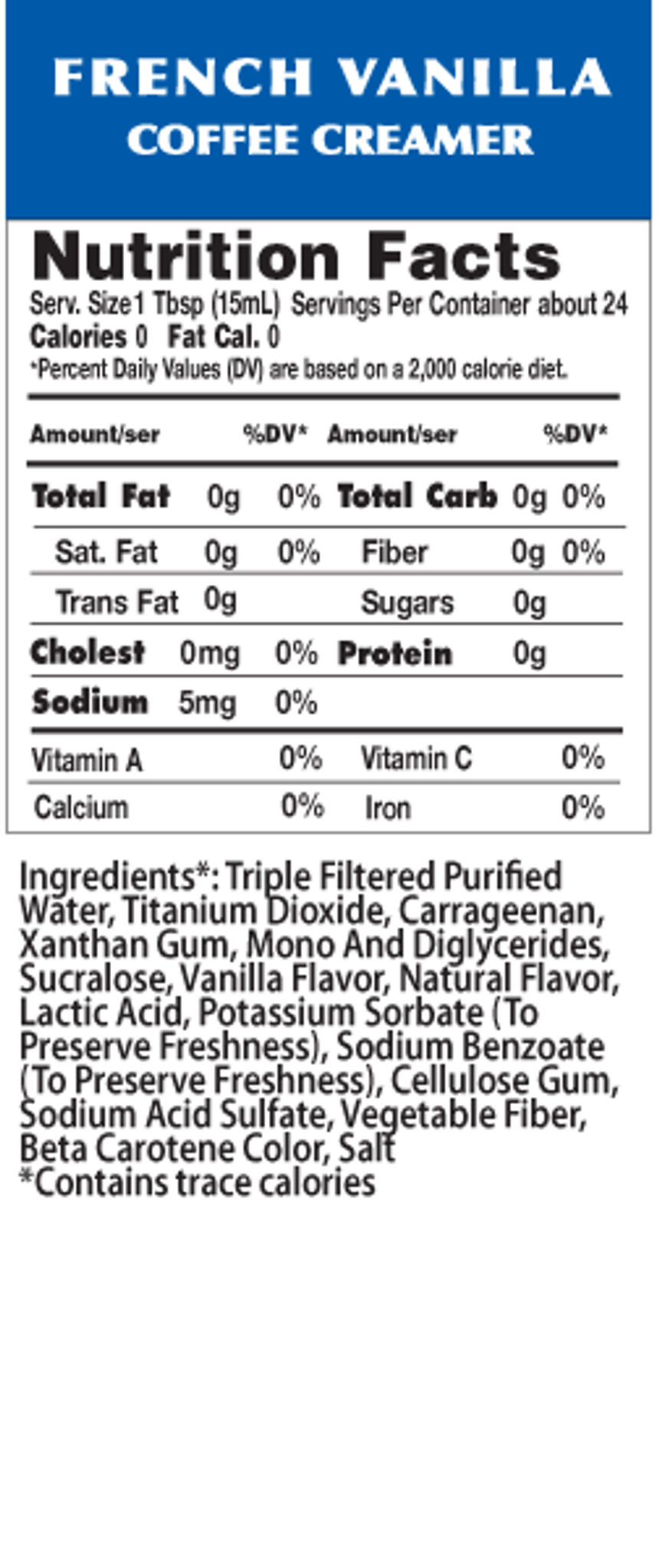 potassium in coffee mate