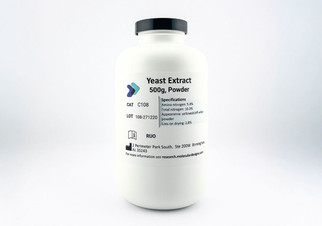 Yeast extract powder 500g, molecular biology grade nutrient supplement for LB broth, 2xYT, Terrific Broth, and custom bacterial growth media formulations