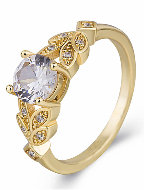 outflower women elegant shiny crystal diamond ring