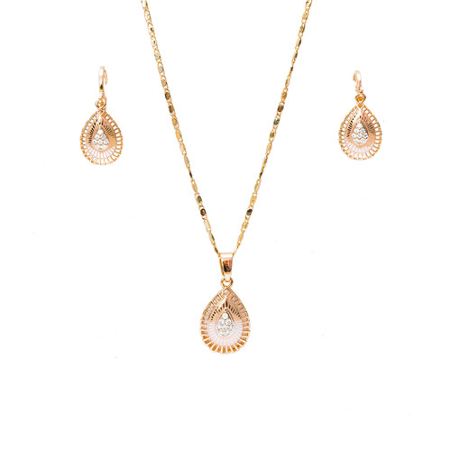Modern Gold Set Of Earing And Necklace
