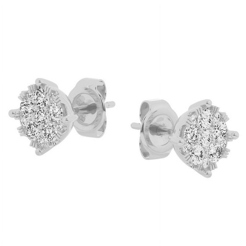 Unique Moments 1 Carat Lab Grown Round Cluster Diamond Stud Earrings for Women 14K White Gold Unique Moments 1 Carat Lab Grown Round Cluster Diamond Stud Earrings for Women 14K White Gold