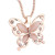 Midsumdr Rose Gold Opal Butterfly Charm Pendant Necklace: Personalized Fashion for Women