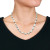 Miabella Women's 10-11mm Keshi Pearl and Hematite Beads Necklace - Sterling Silver, Lobster Clasp