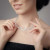 YUEHAO Rhinestone Choker: Diamond Heart Pendant, 2 Rows, Silver.