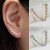 Rose Gold Plated Silver Ear Climbers CZ Crawler Earrings 24mm