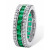 PalmBeach Jewelry: Simulated Emerald Eternity Ring, 6.03 TCW, Platinum-plated Silver