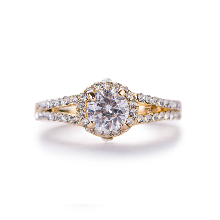 Cluster Golden Gemstone Ring