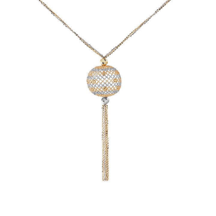 Round Long Fashionble Elegant Gold Necklace